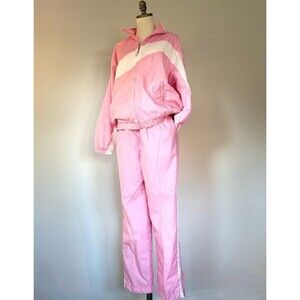 80s Rebecca Malone Track Windbreaker Suit XL Colorblock Tennis Athleisure Vtg